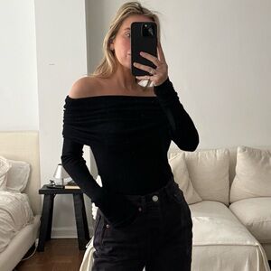 Zara Black Off-the-Shoulder Sweater